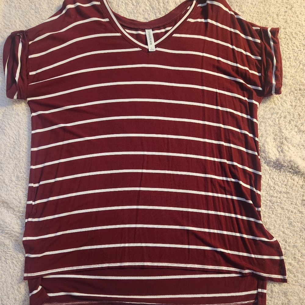 Stripped V neck